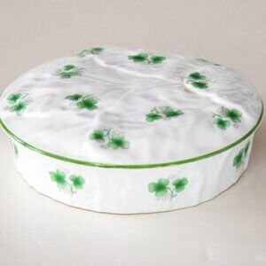 Coalport “Erin”  4” Round Box and Lid with Shamrocks